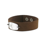 NEW! Casual Leather Wristband - Small Emblem - Snap Closure - Brushed Applewood Brown