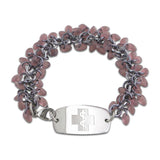 NEW! Frosted Ice Bracelet - Small Emblem - Grape & Gun Metal Ice - Lobster or Safety Clasp