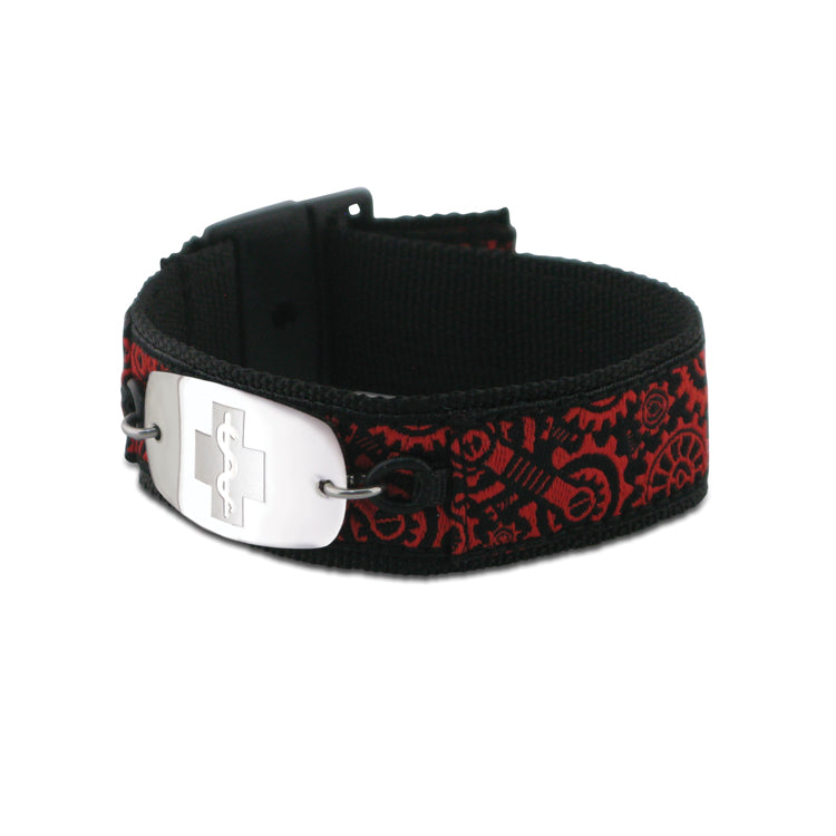 NEW!Sports Band - Small Emblem - Buckle Closure - Gears Red